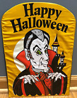 Vintage Happy Halloween Dracula Vampire Castle Vinyl Pvc Store Display Sign