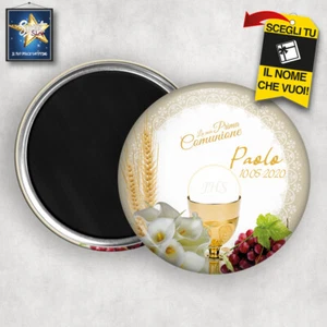 10 pz calamita magnete personalizzato PRIMA COMUNIONE, BOMBONIERA SEGNA POSTO  - Picture 1 of 1