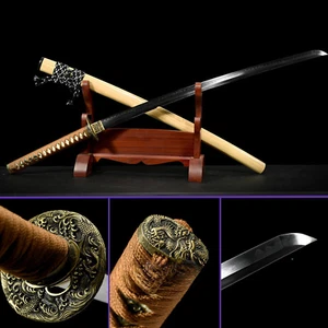Cocoa Bamboo Serenade Katana Sword: 1095 Carbon Steel w/ Bo-Hi | Brass Tsuba - Picture 1 of 8