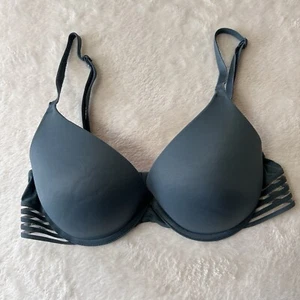Pink Victorias Secret Wear Everywhere Push Up Bra Size 32D Blue - Picture 1 of 9