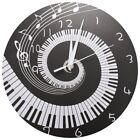 2X(Elegant Piano Key Clock Music Es  Round Modern Wall Clock Without7900