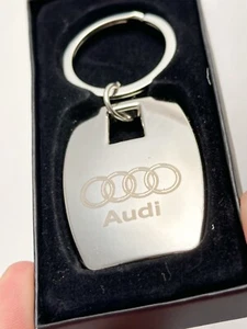 Audi Metal Keychain Dealership FOB Westwood VTG Ring Chrome Silver NIB - Picture 1 of 4