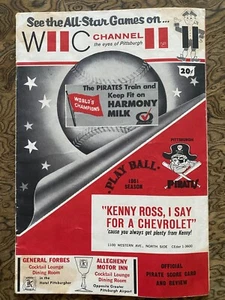 1961 Pittsburgh Pirates Souvenir Program Score Book & Review 22 Pages - Picture 1 of 8