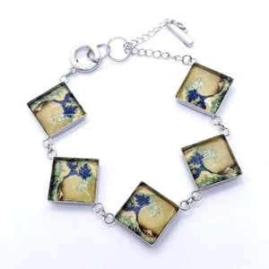 Handmade THE GREAT WAVE OF KANAGAWA BRACELET hokusai UNIQUE gift boxed ART - Picture 1 of 2