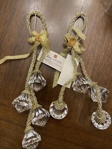 2 Vintage Home Interiors Lucite Tropfen Weihnachtsschmuck viktorianisch Hollywood Regency - Bild 1 von 6