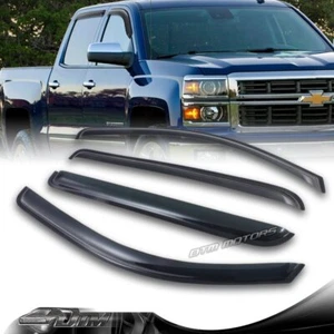 4 piezas visera para ventana de humo pantalla de ventilación solar/lluvia para 14-18 GMC Sierra 1500 doble cabina - Imagen 1 de 4