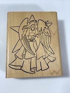 Eureka Stamps Angel Rubber Stamp 4" x 3" New!