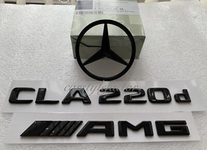 Gloss Black Rear Boot Star Badge & Emblems For Mercedes CLA220d AMG W117 2013-18 - Picture 1 of 2