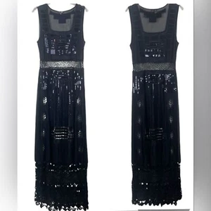 Phase Eight schwarzes Abendkleid Pailletten Häkel durchsichtig London Boutique UK Gr. 14 - Bild 1 von 12