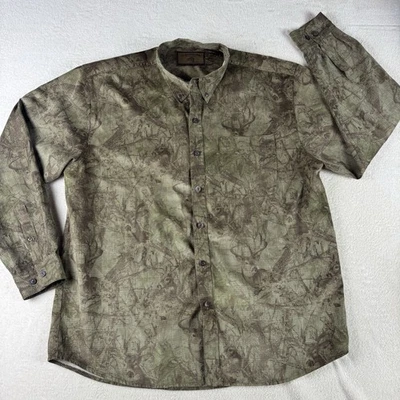 Men’s Camo Hunting Clearwater Outfitters Size L Long Sleeve Deer Plaid Shirt - Image 1 of 4