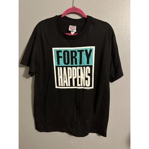 Vintage Men's Size Large Forty Happens 1989 Single Stitch Hanes 50/50 T Shirt - Picture 1 of 7