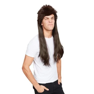 Bristol Novelty BW948 Mullet Wig, Men, Brown - Picture 1 of 1