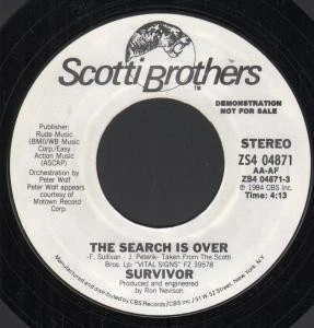 Survivor (Aor Group) Search Is Over 7" vinyl USA Scotti Brothers 1984 Promo copy - Image 1 of 1