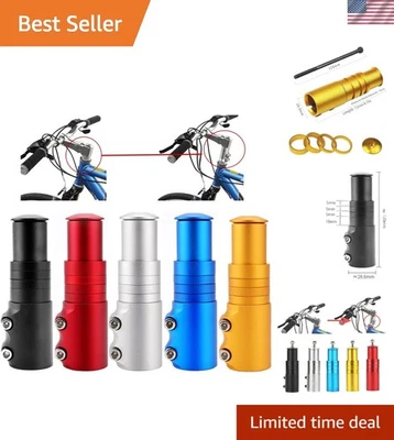 Adjustable Bicycle Fork Stem Raiser in Polished Silver Aluminum for All Bikes - Image 1 of 4