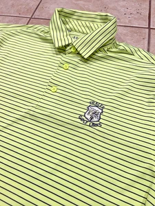 Under Armour Shirt Men M Green Striped Performance Polo Tralee Golf Link Ireland - Picture 1 of 9
