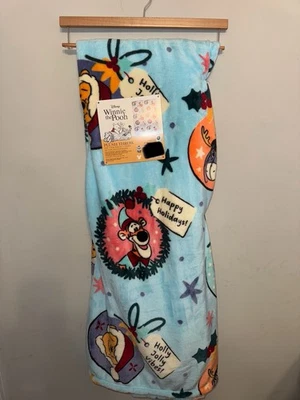 Disney Winnie The Pooh 50"x70" Throw Blanket Christmas Eeyore Tigger Holidays - Image 1 of 2