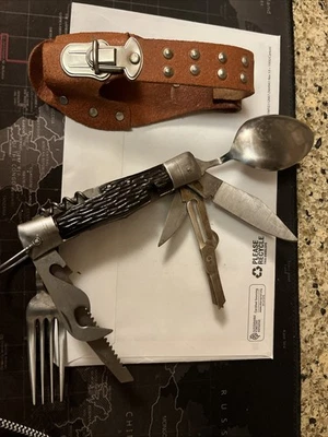 复古日本 Multi 11 工具野营刀流浪汉勺叉鞘 — 第 1/4 张图片