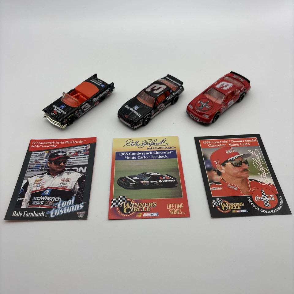 Lot Of 3 - Dale Earnhardt 1:64 Diecast Cars W/Cards NASCAR GM Goodwrench - Coke - Image 1 of 4