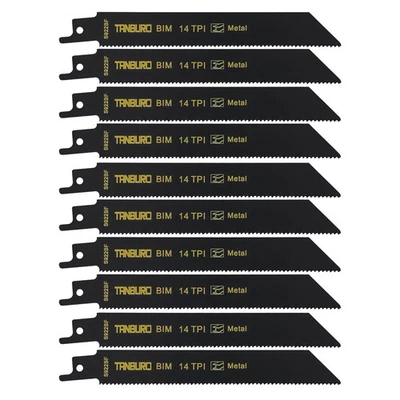 TABBURO 10pcs Reciprocating Saw Blades Sabre S922BF Wood Metal Cutting for Bosch Dewalt