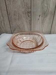 JEANNETTE Depression Glass ADAM PINK 9" round VEGETABLE BOWL, 1930s, VTG - Picture 1 of 11