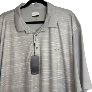 Greg Norman Play Dry 4XL Golf Poloshirt gestreift grau Herrenbekleidung - Bild 1 von 6