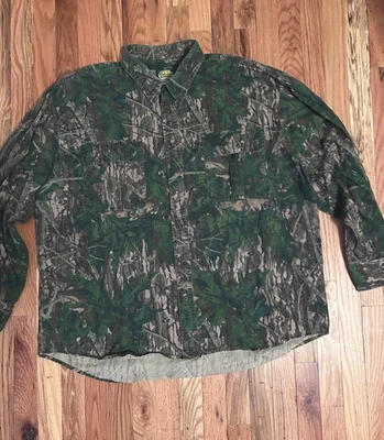 Vintage MOSSY OAK Men’s 2XL Shadow Leaf Hunting Camo Button Up Shirt Y2K - Image 1 of 4