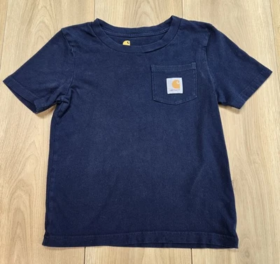 Camiseta Carhartt Pocket Masculina Tamanho 6, Azul Marinho, Manga Curta, Logotipo - Imagem 1 de 4