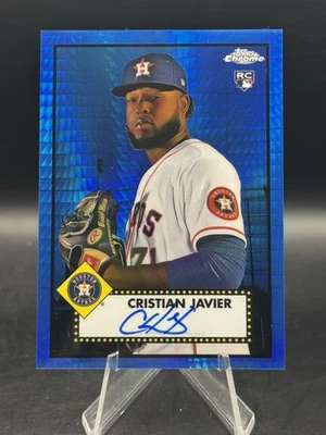 Cristian Javier 2021 Topps Chrome Platinum Rookie Auto Blue Prism /99 - Image 1 of 2