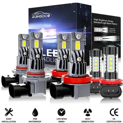 For Subaru WRX 2015-2019 8000K White LED Headlight Hi/Low Fog Light Bulbs Combo - Image 1 of 4