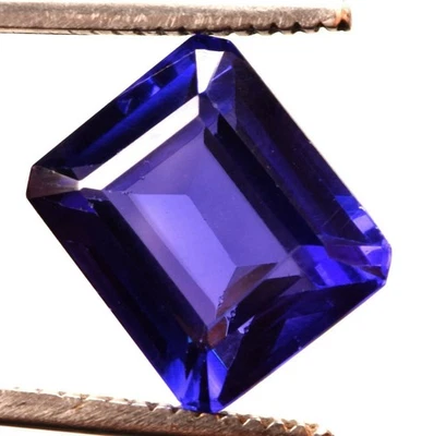 15.30 Cts. Natural Blue Tanzanite Emerald Shape Certified Loose Gemstone - Image 1 of 3
