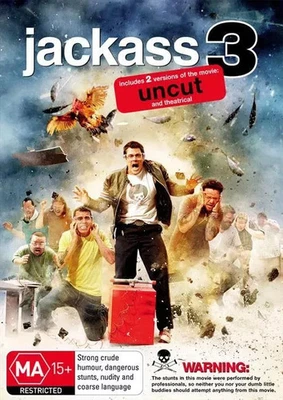 Jackass 3 Movie Uncut (DVD, 2010) Johnny Knoxville Pranks - BRAND NEW FREE POST - Image 1 of 3