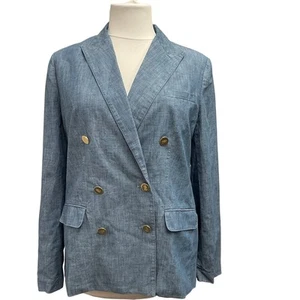 Lauren Ralph Lauren Blue Double Breasted Blazer Jacket Size 16 - Picture 1 of 10