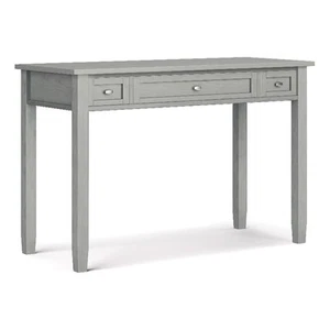 Simpli Home Warm Shaker Transitional Solid Wood Writing Office Desk in Fog Gray - Picture 1 of 9