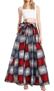 Sakkas Asma Second Convertible Traditional Wax Print Adjustable Strap Maxi Skirt - Picture 1 of 4