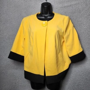 PETER NYGARD Women's Size 10 Yellow One Button 3/4 Sleeve Jacket Blazer - Picture 1 of 8