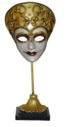 MASCHERA VENEZIANA soprammobile in resina con base da appoggio per arredamento - Immagine 1 di 1