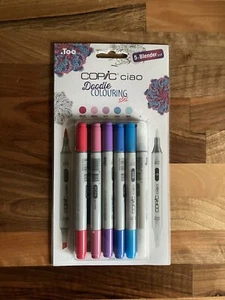 Copic Ciao 5+1 Doodle Colouring Set Blender Marker Fineliner - Picture 1 of 3