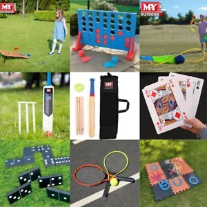 Giant Outdoor Garden Games Summer BBQ Parties Kid's Family Jenga Skittles Cards