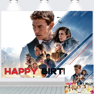 Mission Impossible 7 2023 Tom Cruise Party Decor Birthday Backdrop Vinyl 7x5ft - Image 1 of 3