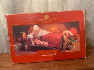Babbo Natale Animato Russare Holiday Time con Suono Dormire TESTATO FUNZIONA CON SCATOLA - Foto 1 di 3