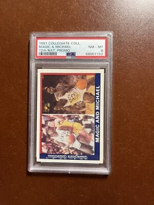 1991 Collegiate Coll Magic Johnson And Michael Jordan 12th Nat Promo PSA 8 GOAT - Picture 1 of 2
