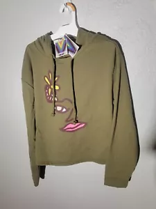 Take Pride Hoodie Sweatshirt Crop Pullover Graphic Green Drawstring SIZE M - Picture 1 of 3