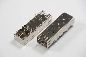 Lot of 2 74737-0010 Molex SFP Single Port Cage Connector 3.38mm Tail CopperAlloy - Picture 1 of 1