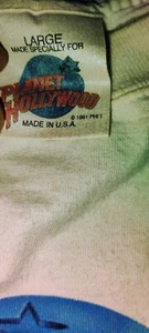 Vintage Planet Hollywood Vintage 1991 USA T-Shirt Herren L weiß Grafikdruck Dallas - Bild 1 von 6