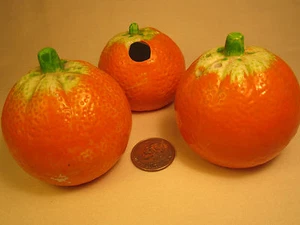 KERAMIK Salz & Pfefferstreuer Set & Zahnstocherhalter ORANGEN [Z231b] - Bild 1 von 3