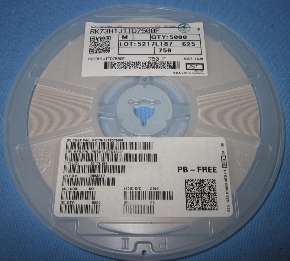 KOA Speer RK73H1JTTD7500F .. a Reel of 5000 - Image 1 of 4