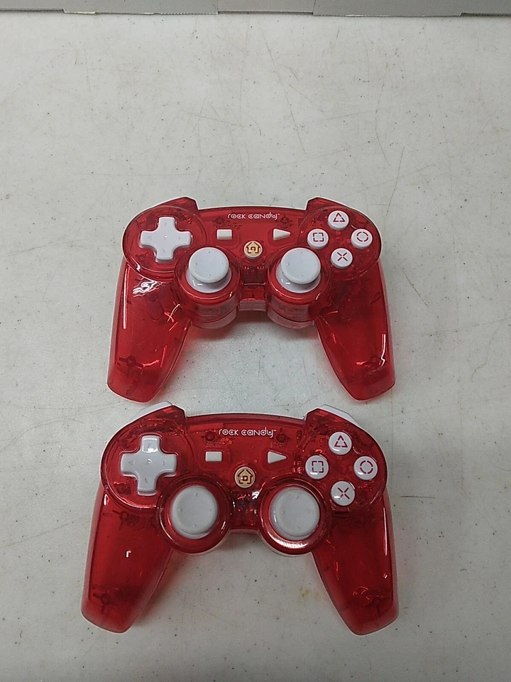 (2x) Rock Candy Wireless Playstation 3 PS3 Controllers Tested Works Red  - Image 1 of 4
