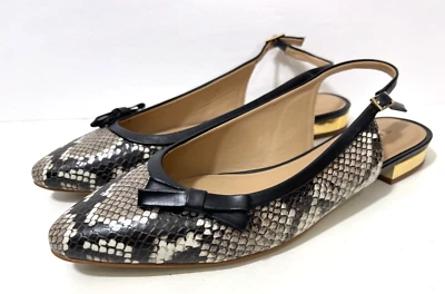 Talbots Piel de Serpiente Repujado Eslinga Plana Edison Talla 8 Foto 1 de 4