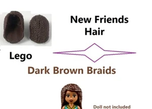 LEGO Minifigura Pelo Marrón Oscuro Amigos Trenzado Afroamericano Peluca de Goma - Imagen 1 de 1