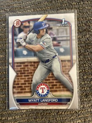 2023 Wyatt Langford Bowman 1st Draft BD-106 Rookie Texas Rangers RC 🔥📈🔥 - Image 1 of 2